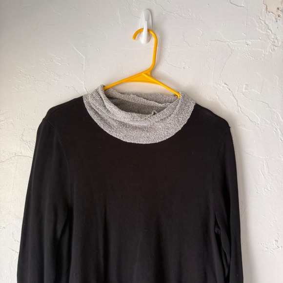 Belford Women's Black Gray Tunic Top Long Sleeve Cowl Neck Size‎ M Lagen Look - Picture 2 of 7